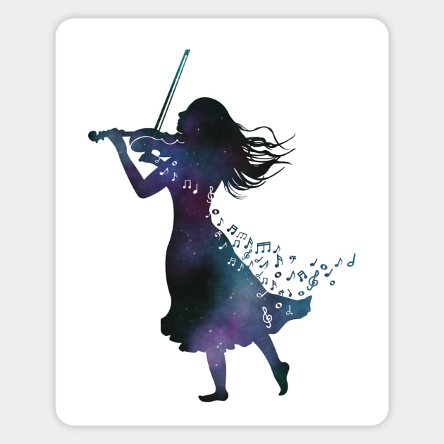 Galaxy Violinist Magnet by Kassi Skye